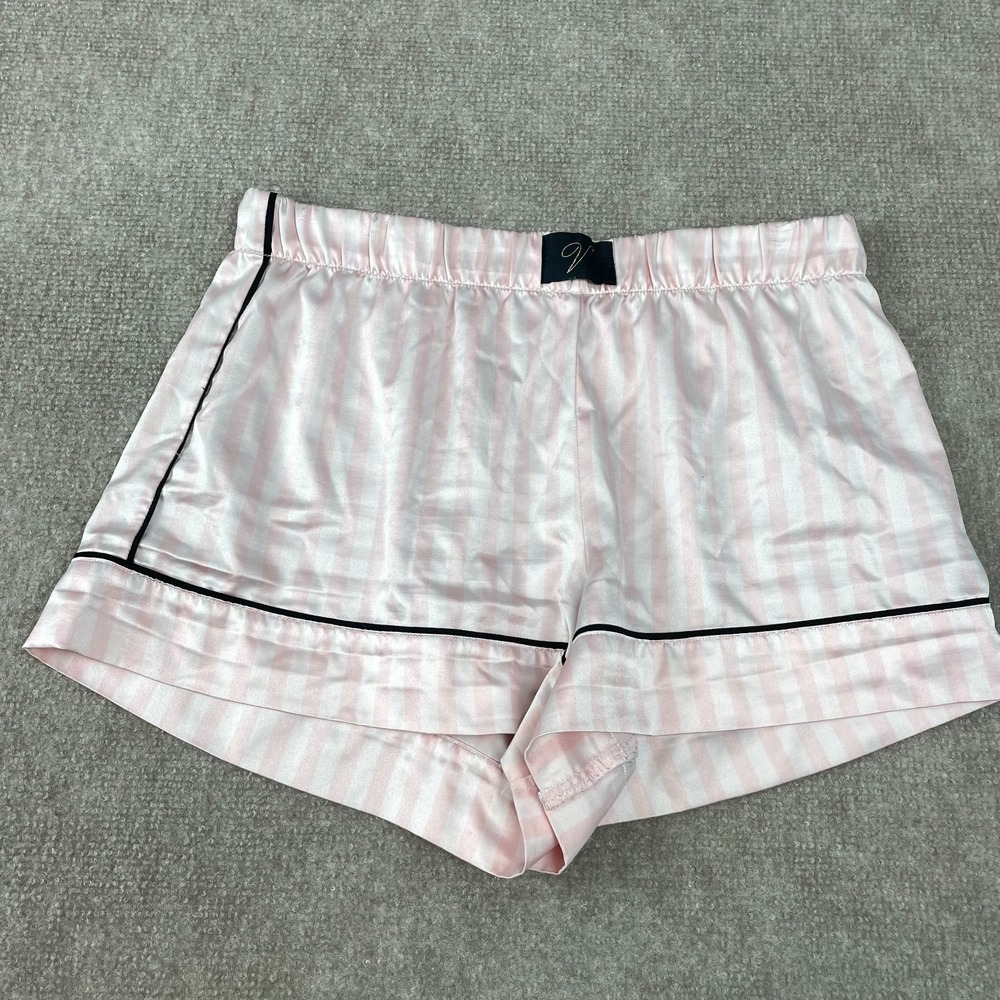 Victoria's Secret Pajama Shorts Womens Small Pink Stripe Elastic Waist Sleepwear